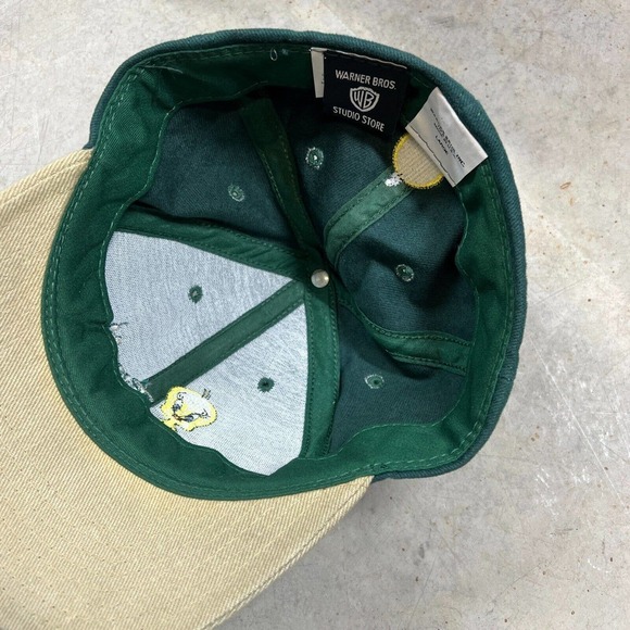 Vintage 90s Warner Bros Tweety Bird Hat Fitted Cap Large USA Made Twill Cap - Picture 3 of 5